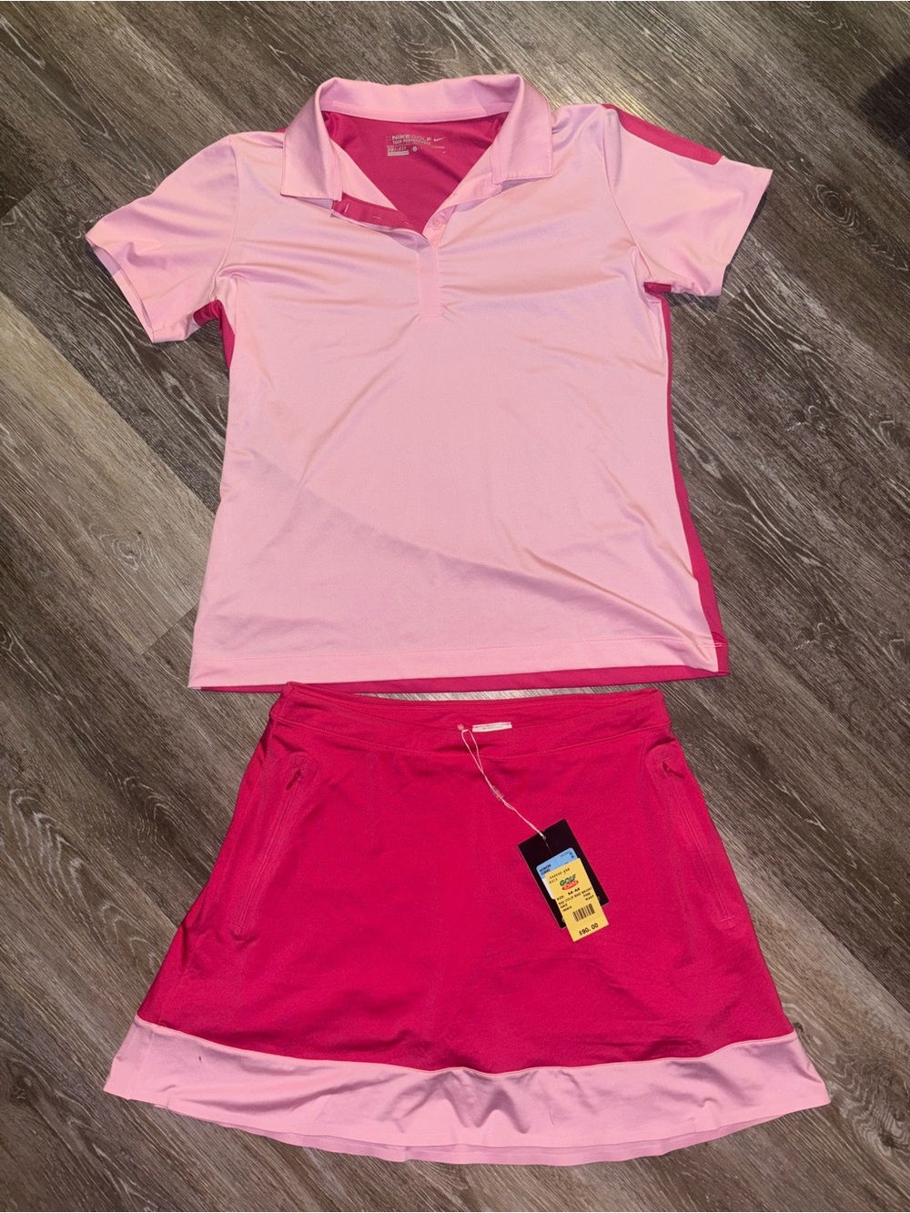 Nike Pink Two-Tone Golf Polo & Skort Set